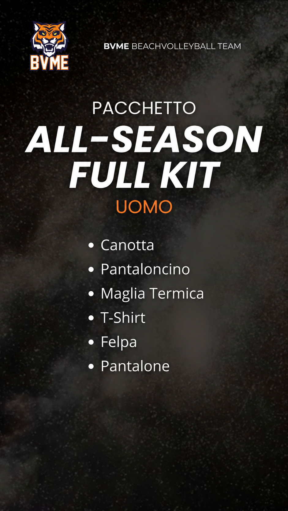 Kit All-Season Uomo BVME con sei capi della collezione ufficiale